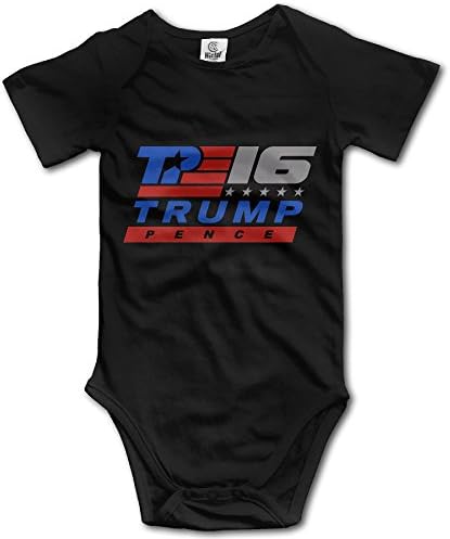 Donald Trump 2016 Mike Pence Babies Short Sleeve Bodysuits Black