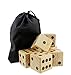 Get Out! Giant Yard Dice 6-Pack Set – Jumbo Outdoor Lawn Game, Wooden Extra Large Numbered Big Dice in Drawstring Bag