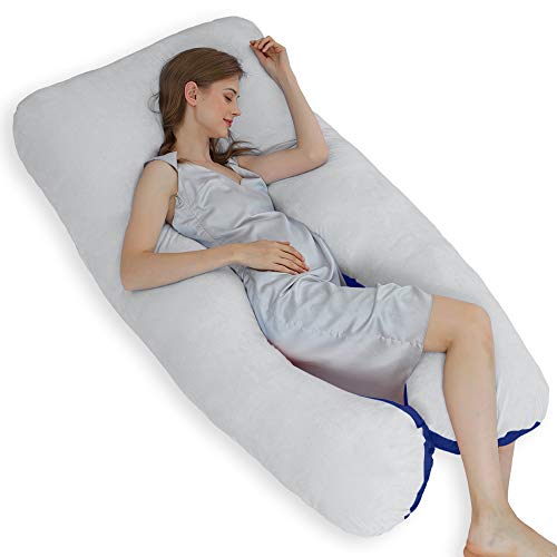 ThinLife Pregnancy Pillow, U-Shape Full Body Maternity Pillow with Velvet Cover – Support Detachable Extension(60Inch…