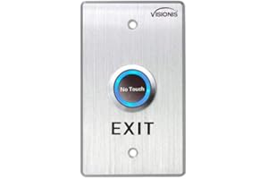 Visionis VIS-7013 Indoor Stainless Steel No Touch Request to Exit Button with Time Delay Standard Size with LED Light NC COM and NO Outputs