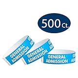 WristCo Blue General Admission 3/4" Tyvek Wristbands - 500 Pack Paper Wristbands for Events