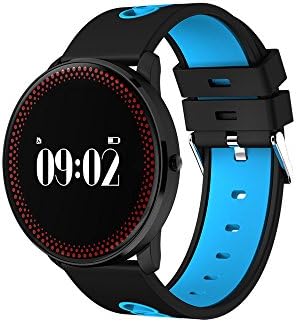 Bluetooth 4.0Smart Watch Heart Rate Monitor, Blood Pressure Heart Rate Monitor Bracelet Pedometer Waterproof IP68 Smart Band Fitness Tracker for Android IOS iPhone-Blue