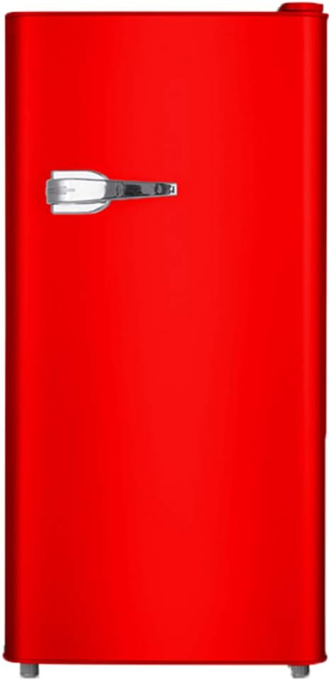 refrigerator Double Door Retro Compact Mini Freezer With Handle And Adjustable Feet For Dormitory/Office/Bedroom Small Beverage Storage