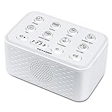 PEAKEEP Nature Sounds White Noise Sleep Sound Machine with USB Charging Port and Earphone Jack, Dual Power Supply with Electronic AC Adapter or Battery Operated