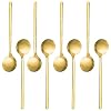 SourceTon Mini-theelepel, roestvrij staal, verguld, 8 stuks, set voor koffie, suiker, dessert, cake, ijs, soep…