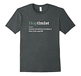 Mens Hoptimist definition - Funny T-shirt for Beer and IPA lovers Large Dark Heather
