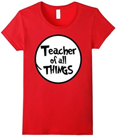 Womens Teacher of All Things Funny Tshirt Large Red
