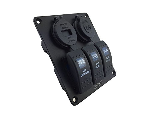 IZTOSS-Blue-led-3-gang-DC12V24V-blue-switch-panel-with-led-power-socket-42A-dual-USB-voltmeter-and-wiring-kits IZTOSS-Blue-led-3-gang-DC12V24V-blue-switch-panel-with-led-power-socket-42A-dual-USB-voltmeter-and-wiring-kits