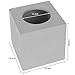 MyGift Modern Square Cement Tissue Box Holder with Open Bottom