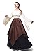 NSPSTT Womens Renaissance Medieval Costume Victorian Dresses Gown Scottish Dress,DarkBrown L