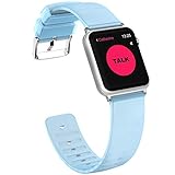 X4-Tech Compatible with Apple Watch Band 38mm, Choose Color-Soft Silicone Clear Replacement Wristband Compatible with iWatch Apple Series 3/2/1,Sport,Nike+,Edition(Translucent-Light Blue, 38mm)