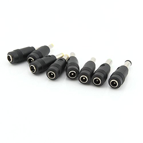 CUGLB 8 Pcs 5.5mm x 2.1mm DC Power Jack Socket to 8 Charger Plug Adapters for Sony/Toshiba/Asus/HP/Thinkpad Laptop Notebook