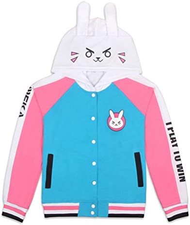 Women Girls Overwatch Game Anime Dva Hoodie Baseball Suit Coat Jacket Cotton Asain Size Thin 2XL