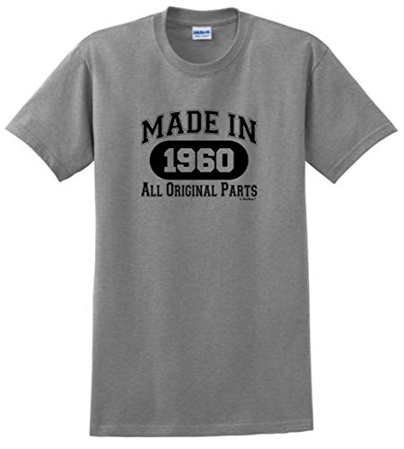 60th Birthday Gift Made 1960 All Original Parts T-Shirt XL Sport Grey