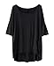 Shawhuaa Womens Loose Short Sleeve High-Low Hem T-shirt Tee Black