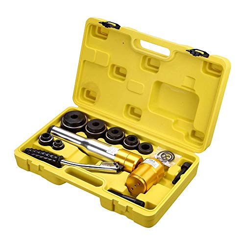 YeStarry 6 Ton Hydraulic Punch Driver Kit 6 Dies Hole Punch Knockout