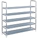 SONGMICS 5 Tiers Utility Steel Shoe Rack Shoe Storage Organizer Cabinet Tower Stackable Shelves Holds 25 Pairs Of Shoes - 39.4 x 11.1 x 36.3 Inches Gray ULSR05G