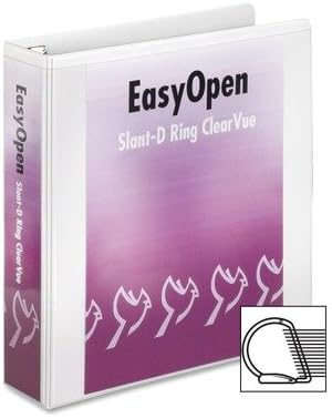 Cardinal ClearVue EasyOpen D-Ring Binder - Letter - 8.5amp;quot; x 11amp;quot; - 500 Sheet - 2amp;quot; Capacity - 1 Each - White