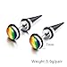 Vnox Jewelry Stainless Steel Fashion Rainbow Ear Stud Earring for Gay & Lesbian Pride
