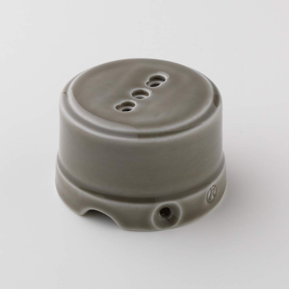 Klartext Belle Époque Vintage Style Double Socket with Textile Cable Made of High Quality Handmade Porcelain Taupe