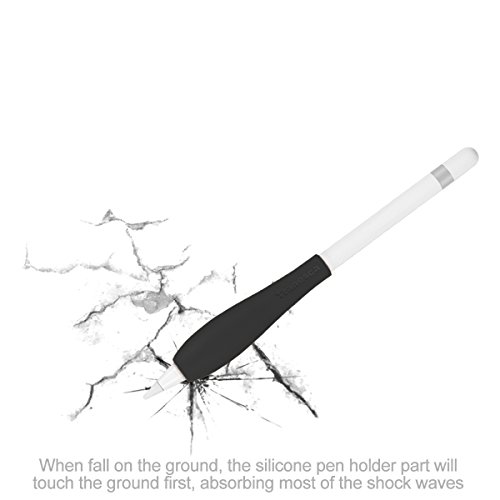 Tranesca Ergonomic grip holder for Apple Pencil-Black-updated version (Must have apple pencil accessory)