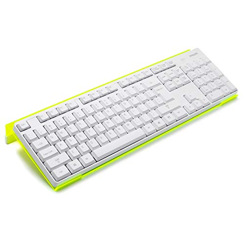 Richboom Epoptic Green Acrylic Premium Tilted Computer Keyboard Holder for Easy Ergonomic Typing, Keyboard Stand for Office, Home, School, Great Business Christmas Holidays Gifts, Fluorescent Green