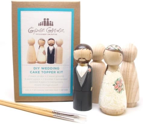 Wooden Cake Topper - DIY Peg Doll Wedding Cake Topper Kit