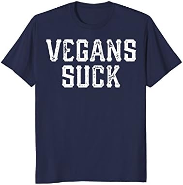Mens Vegans Suck T-shirt Small Navy