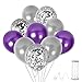 Silver and Purple Metallic Balloons and Clear Latex Pre-Filled with Silver Confetti 44 Pack 12 Inch for Wedding Anniversary Bachelorette Bridal Shower Mardi Gras Birthday and Graduation Party Supplies