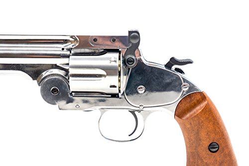Bear River Schofield No. 3 Revolver - .177 Full Metal Airgun Pistol - CO2 BB Gun Shoot BB or Pellet Ammo Nickel Finish - Thumbnail 6