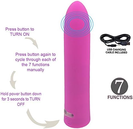 ViFancy Mini Bullet Massager-Mini Massager Pocket Bullet Massager in 7functions, Rechargeable Bullet Massager Waterproof Power Bullet,Deep Tissue Massager for Muscles,Neck,Shoulder, Back, Foot