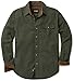 CQR Men's Flannel Long Sleeved Button-Up Plaid All Cotton Brushed Shirt, Solid(hof110) - Hunter Green, X-Large