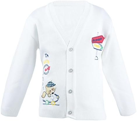 De Poupee Baby Boys' Wolf Applique Knit Cardigan Sweater 9-12 Months