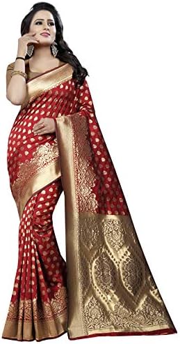 Perfect Wear WOMEN'S ETHNIC WEAR BANARASI SELF DESGIN ART SILK RED COLOUR SAREE. (SAWARIYA RED)