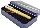 Brass Fountain Pen Extra Fine 0.38 mm Pocket Pen for Business Signature in Metal Gift Box
