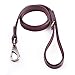 Moonpet Soft and Extra Strong Durable Real Genuine Full Grain Leather Dog Training Leash Lead - Premium Heavy Duty 4 ft x 0.9'' - Best for Medium Large X-Large Dogs Walking Running-Dark Brown