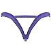 Mens Sexy Bulge Pouch G-string Underwear with Inverted Triangle Rear Purple L
