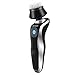 HaloVa Electric Razor, 3D Rotary Floating Blades, USB Rechargeable Men's Shaver, Shave Wet and Dry, Whole Body Washable 4 in 1 with Nose Trimmer, Sidebums Razor, Facial Brush, Black