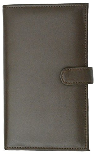 100% Soft Premium Genuine Leather Bi-fold Card Holder (Brown)