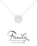 Zealmer Family Tree Necklace Four Leaf Clover Friendship Double Link Infinity Necklace with Message Card