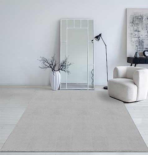 Mia´s Teppiche Taos – kuscheliger Kurzflor Teppich in Felloptik, super Soft & waschbar bis 30°C, mit Anti-Rutsch-Unterseite, Wohnzimmer & Schlafzimmer