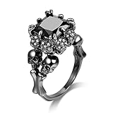 DALARAN Skull Ring Gothic Style Hip Hop Punk Rings for Women Men Size 8 Friend's Gift