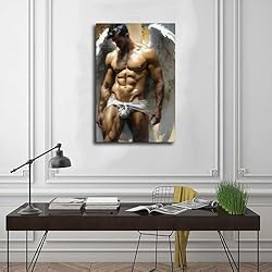 HMLZSJ Nude Muscle Male Torso Portrait Art Gay