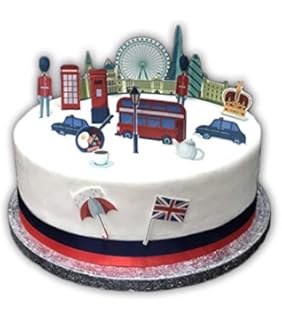 35 Stand Up London City Themed Edible Wafer Paper Cake Toppers