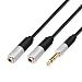 DTECH 5 Feet 3.5mm Male to 2 Female Stereo Audio Headphone Y Splitter Cable 5ft, Earphone Aux Jack Adapter Cord with Gold Plated Plug primary