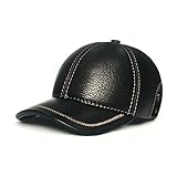 lethmik Baseball Cap Cowhide Cool Hats Adjustable Unisex Ball Cap