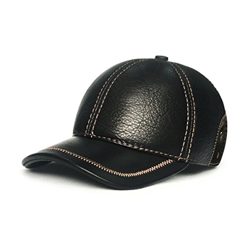 LETHMIK Baseball Cap Cowhide Cool Hats Adjustable Unisex Ball Cap