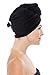 Texere Women's Viscose from Bamboo and Cotton Terry Hair Towel - Lightweight, Absorbent Quick Drying Hair Wrap - Twist Towel with Elastic Loop Holder (Tya, Black, U)