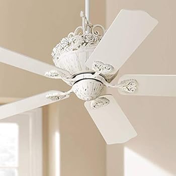 52 Casa Shabby Chic Ceiling Fan Antique Floral Scroll Rubbed