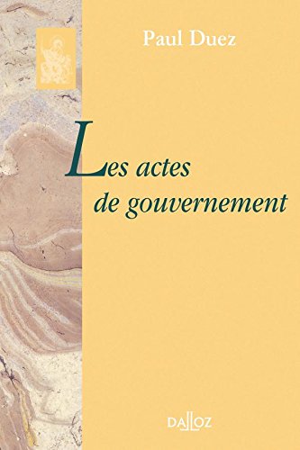 Les  actes de gouvernement